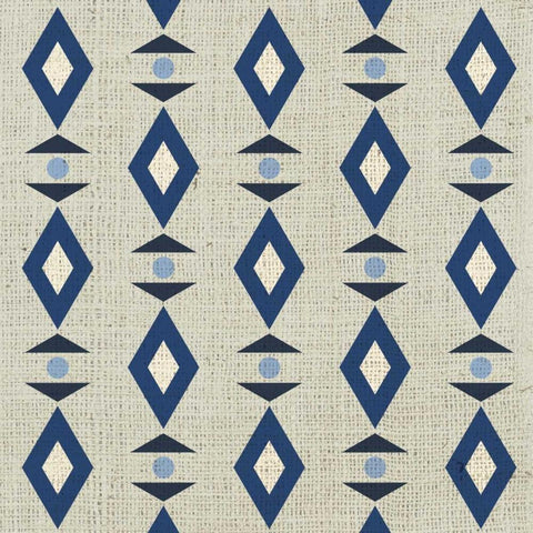Reversed Indigo Diamond White Modern Wood Framed Art Print by Hogan, Melody