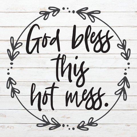God Bless 1 Black Ornate Wood Framed Art Print with Double Matting by Hogan, Melody