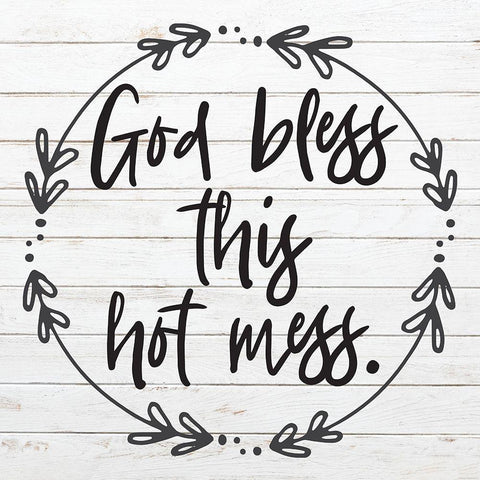 God Bless 1 White Modern Wood Framed Art Print by Hogan, Melody