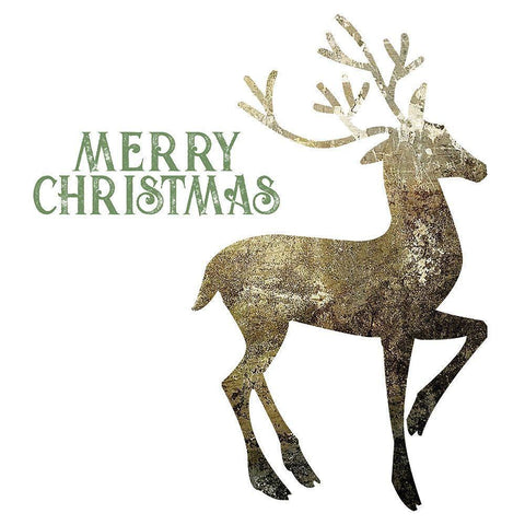 Glimmer Deer White Modern Wood Framed Art Print by Hogan, Melody