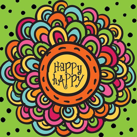 Whimsical Happy Black Modern Wood Framed Art Print by Hogan, Melody