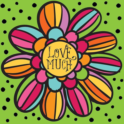 Whimsical Love Much Black Ornate Wood Framed Art Print with Double Matting by Hogan, Melody