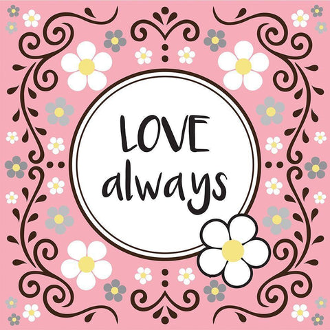 Whimsical Love Always White Modern Wood Framed Art Print by Hogan, Melody