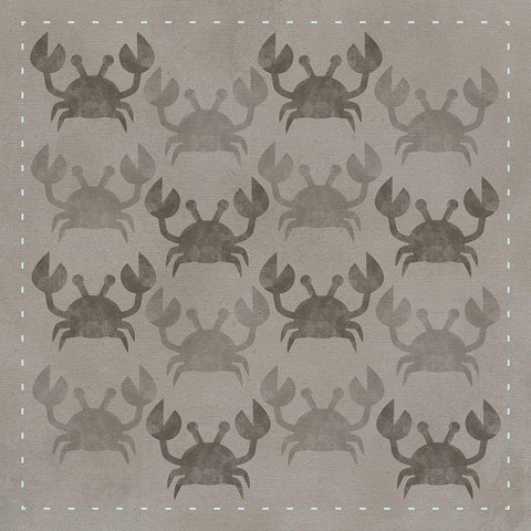 Super Crabs Black Modern Wood Framed Art Print with Double Matting by Hogan, Melody