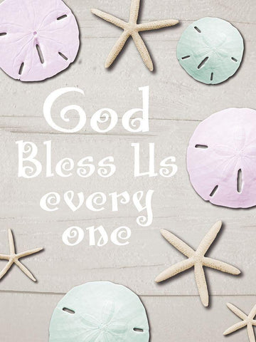 God Bless Us White Modern Wood Framed Art Print with Double Matting by Hogan, Melody