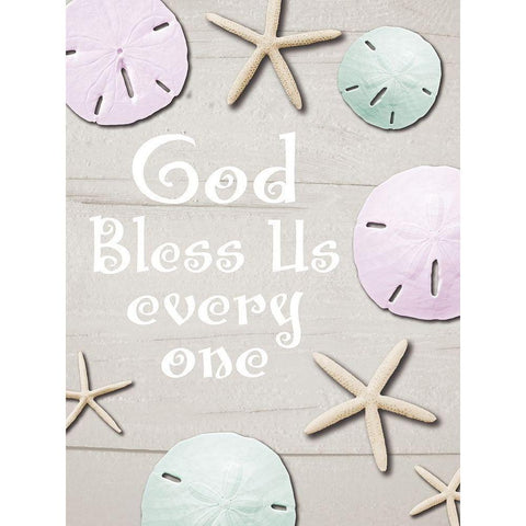 God Bless Us Black Modern Wood Framed Art Print by Hogan, Melody