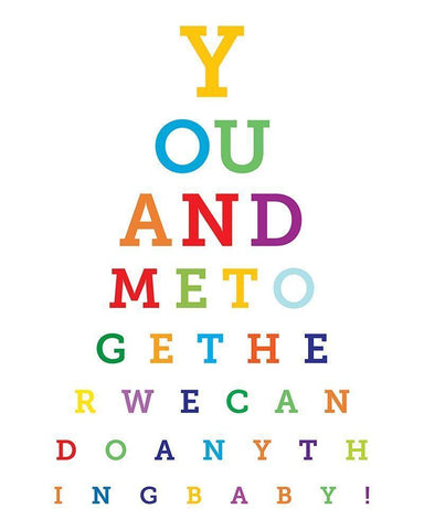 You and Me White Modern Wood Framed Art Print with Double Matting by Hogan, Melody