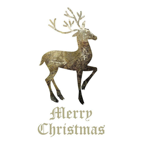 Glimmer Deer 1 Gold Ornate Wood Framed Art Print with Double Matting by Hogan, Melody