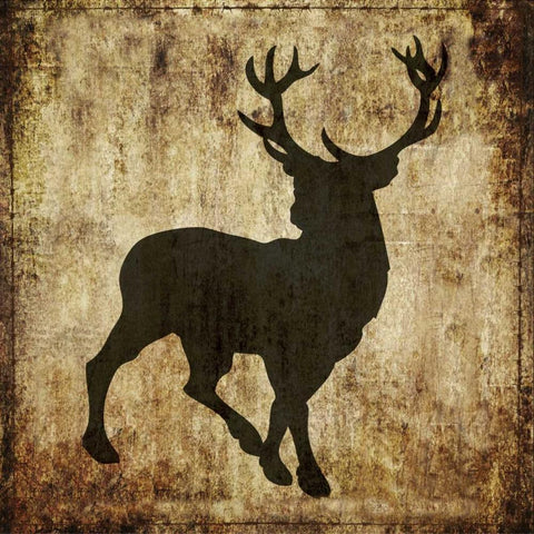 Barbwire Deer White Modern Wood Framed Art Print with Double Matting by Hogan, Melody