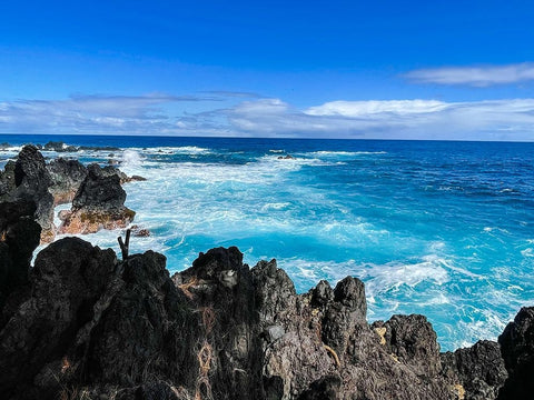 Puna Churn Black Modern Wood Framed Art Print by Nebula, Melissa