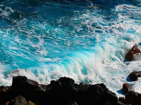 Mystic Ocean 1 Black Modern Wood Framed Art Print by Nebula, Melissa