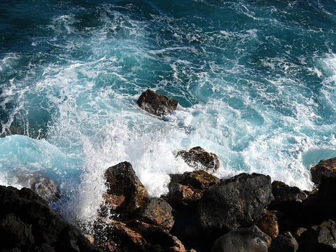 Mystic Ocean 2 White Modern Wood Framed Art Print with Double Matting by Nebula, Melissa