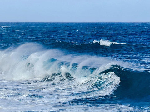 Wave Wash Black Modern Wood Framed Art Print by Nebula, Melissa