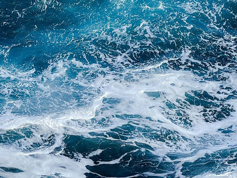 Aquatic Foamy Goodness White Modern Wood Framed Art Print with Double Matting by Nebula, Melissa