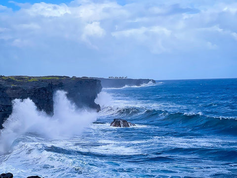 Cliffside Seasurge Black Ornate Wood Framed Art Print with Double Matting by Nebula, Melissa