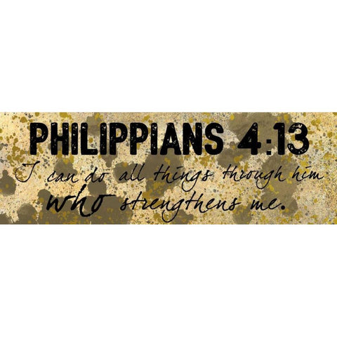 Philippians Strength Gold Ornate Wood Framed Art Print with Double Matting by Prime, Marcus