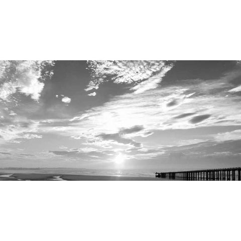 Beach Stroll BW 1 Black Modern Wood Framed Art Print with Double Matting by Prime, Marcus