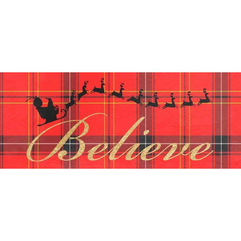 Believe In Plaid Black Modern Wood Framed Art Print by Prime, Marcus