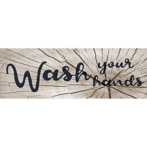 Hand Washing Black Modern Wood Framed Art Print by Prime, Marcus
