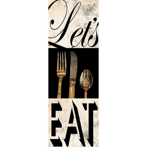 Lets Eat Gold Ornate Wood Framed Art Print with Double Matting by Prime, Marcus