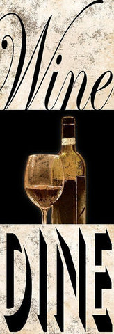 Wine Dine White Modern Wood Framed Art Print with Double Matting by Prime, Marcus
