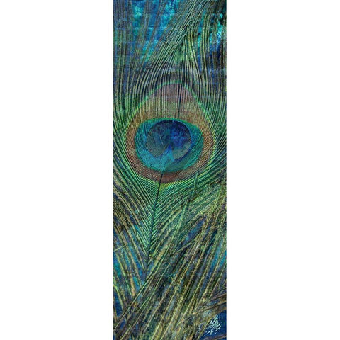 Urban Peacock 2 Gold Ornate Wood Framed Art Print with Double Matting by Prime, Marcus