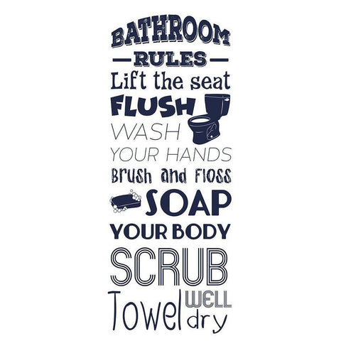 Bath Rules 533 Gold Ornate Wood Framed Art Print with Double Matting by Prime, Marcus