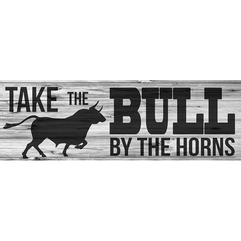 Bull Horns Black Modern Wood Framed Art Print with Double Matting by Prime, Marcus