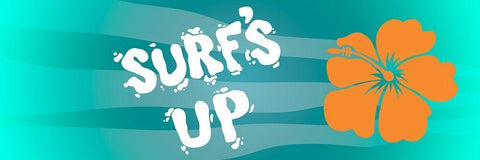 Surfs Up Black Ornate Wood Framed Art Print with Double Matting by Prime, Marcus