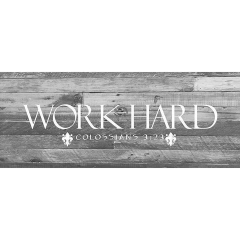 Work Hard BW Black Modern Wood Framed Art Print with Double Matting by Prime, Marcus