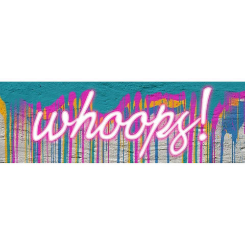 Whoops Graffiti 1 Black Modern Wood Framed Art Print by Prime, Marcus