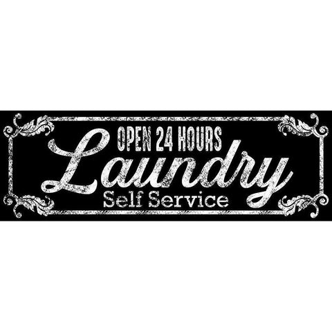 Laundry Self Service White Modern Wood Framed Art Print by Prime, Marcus