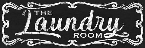 The Laundry Room Black Black Ornate Wood Framed Art Print with Double Matting by Prime, Marcus