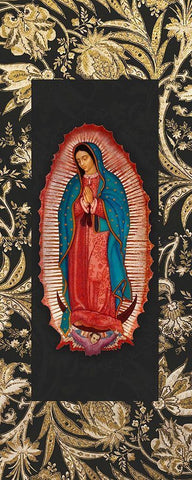 Golden Guadalupe 1 Black Ornate Wood Framed Art Print with Double Matting by Prime, Marcus
