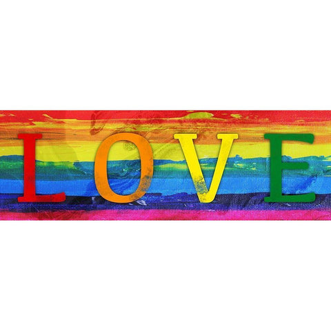 Rainbow Love Black Modern Wood Framed Art Print by Prime, Marcus
