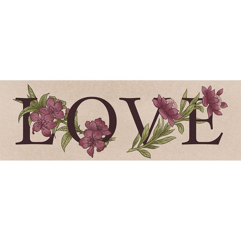 Floral Love 1 Black Modern Wood Framed Art Print with Double Matting by Prime, Marcus