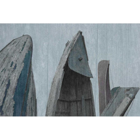 Wooden Boats Black Modern Wood Framed Art Print by Prime, Marcus