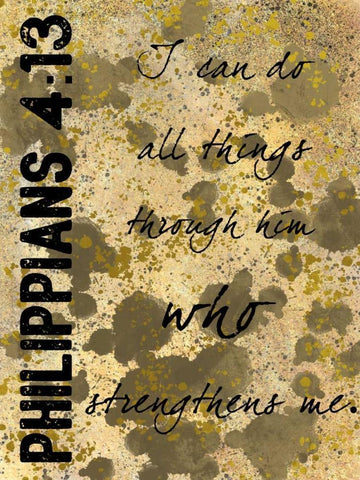 Philippians Strength White Modern Wood Framed Art Print with Double Matting by Prime, Marcus