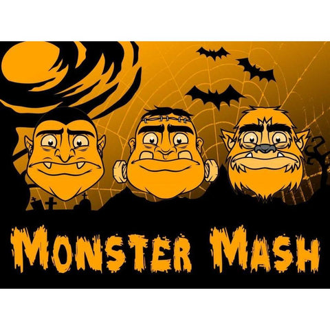 Monster Mash Black Modern Wood Framed Art Print by Prime, Marcus