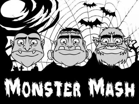 Monster Mash 2 White Modern Wood Framed Art Print with Double Matting by Prime, Marcus