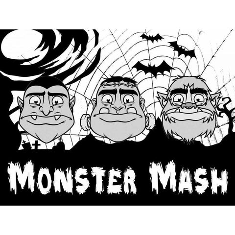 Monster Mash 2 White Modern Wood Framed Art Print by Prime, Marcus