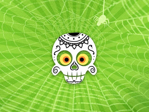 Dia De Los Muertos White Modern Wood Framed Art Print with Double Matting by Prime, Marcus