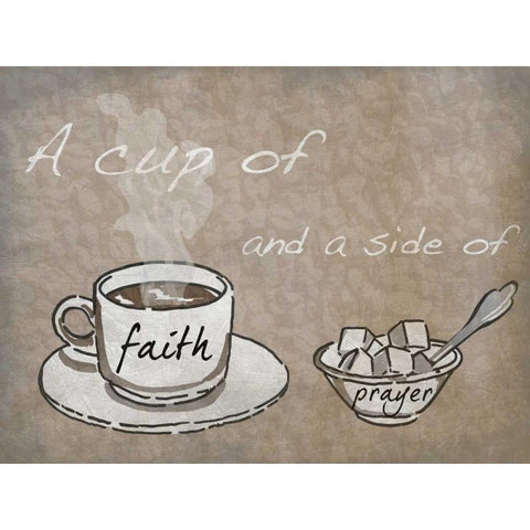 Cup Of Prayer White Modern Wood Framed Art Print by Prime, Marcus