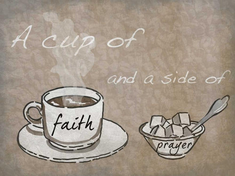 Cup Of Prayer White Modern Wood Framed Art Print with Double Matting by Prime, Marcus