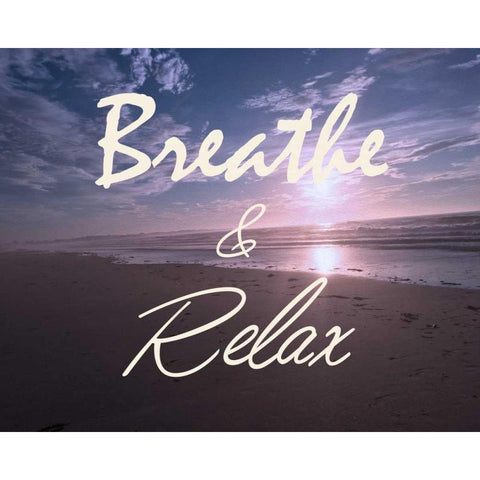 Breathe And Relax White Modern Wood Framed Art Print by Prime, Marcus
