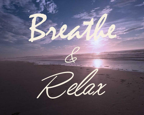 Breathe And Relax White Modern Wood Framed Art Print with Double Matting by Prime, Marcus