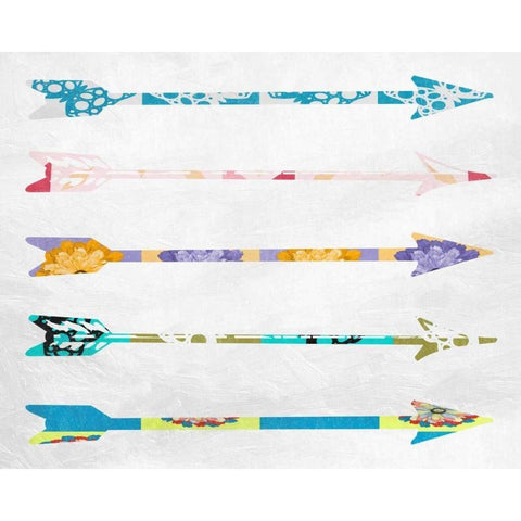 Patchy Arrows White Modern Wood Framed Art Print by Prime, Marcus