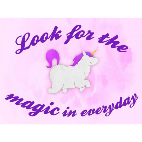 Unicorn Magic White Modern Wood Framed Art Print by Prime, Marcus