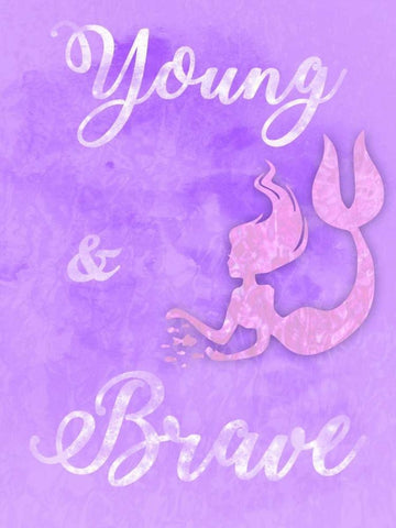 Brave Mermaids White Modern Wood Framed Art Print with Double Matting by Prime, Marcus