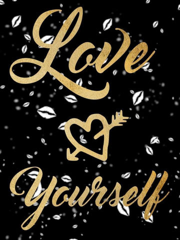 Love Yourself White Modern Wood Framed Art Print with Double Matting by Prime, Marcus